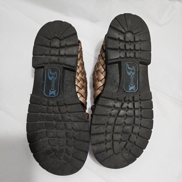 Brand X Huaraches Woven Leather Sandals Flats with Chunky Sole Size 6.5 Brown - Picture 3 of 9